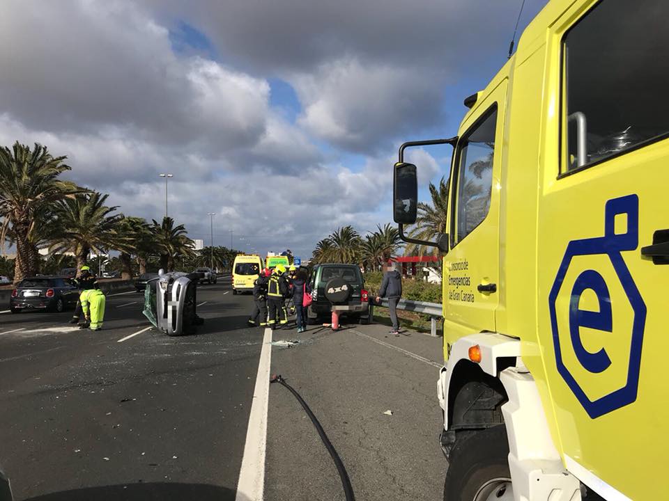 Unfall auf der GC1 Telde höhe Flughafen – Teilsperrung Richtung Norden 09.02.2018