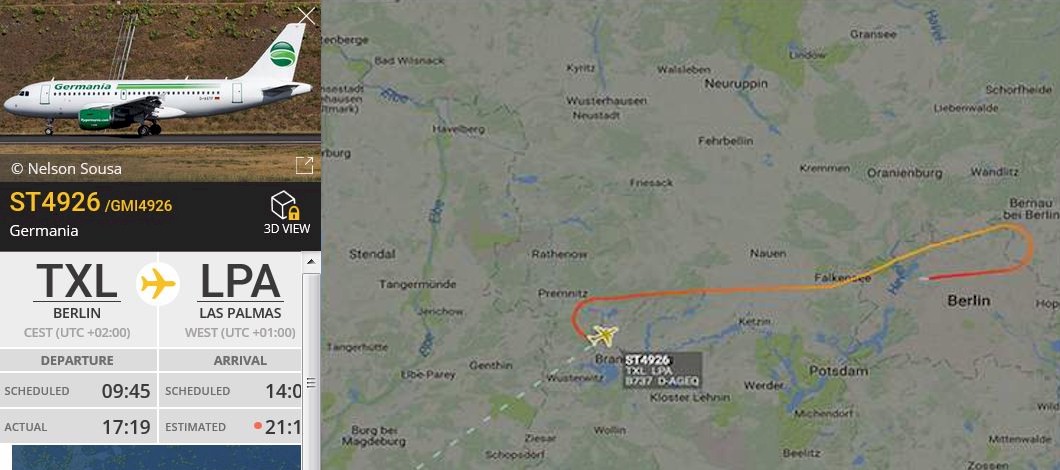 Probleme mit Triebwerk – Germania Air ST4926 landet mit über 7 Stunden Verspätung auf LPA