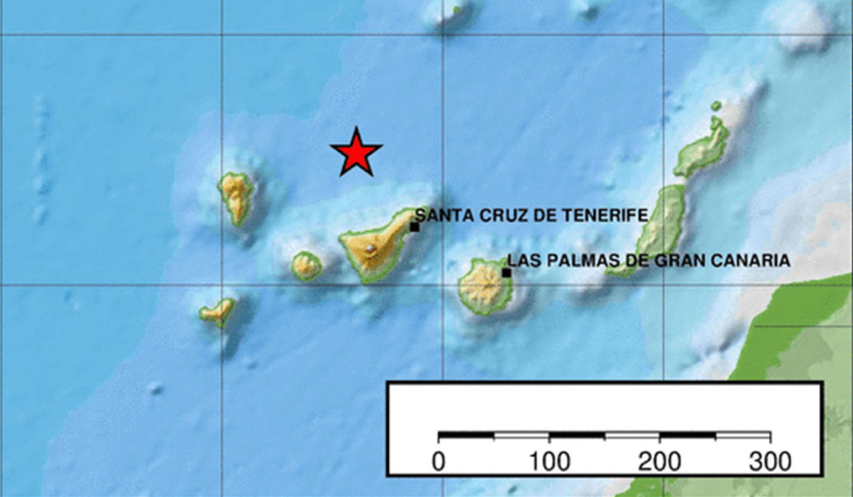 Seebeben vor Nordküste Teneriffas mit der Stärke 2,5